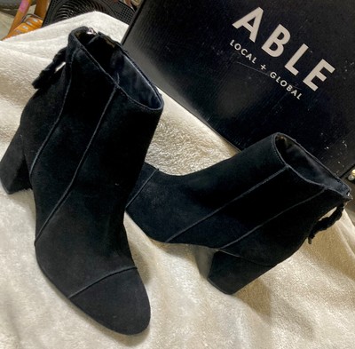 Able local + global para mujer Perez al tobillo Botines Botas Talla 8.5  Cuero Bloque Talón | eBay