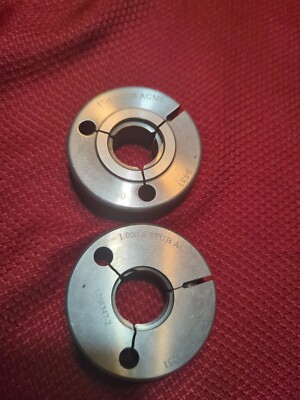 Vermont Gage 1.000-6 Stub ACME Go/Ng Thread Ring Gage Set .9251 & .9431 (RG13)