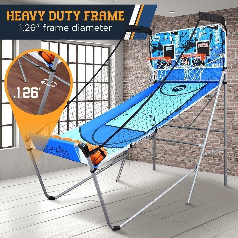 Serenelife Dual Shot Basketball Arcade Game - Indoor/Outdoor Two-Player