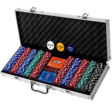 RALLY AND ROAR PROFESSIONAL POKER SET W/ HARD CASE 500 CHIPS - Scratch & Dent