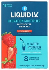 Liquid I.V. Hydration Multiplier, Electrolyte Drink Mix Strawberry, 15 Count 