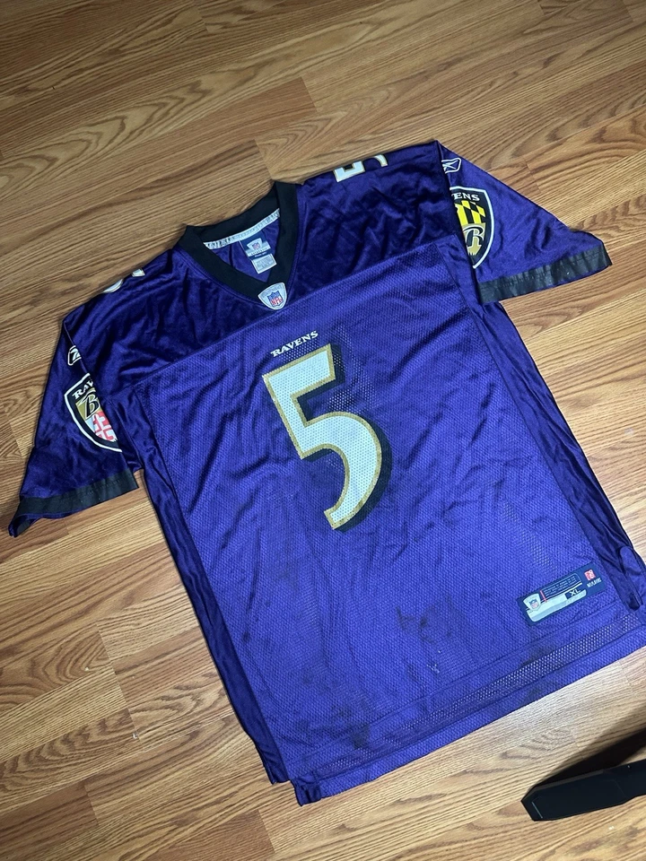 Camiseta de fútbol americano Reebok Baltimore Ravens Joe Flacco para hombre talla XL NFL Foto 3 de 4