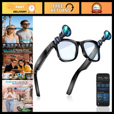 Smart Glasses with Dual 8MP Camera, 2K Photo, 1080P Video, AI Translation & Assi