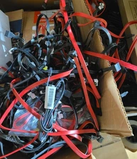 Lot of 50 - Mostly Red & Black 8" to 24" SATA Cables - Angled & Straight