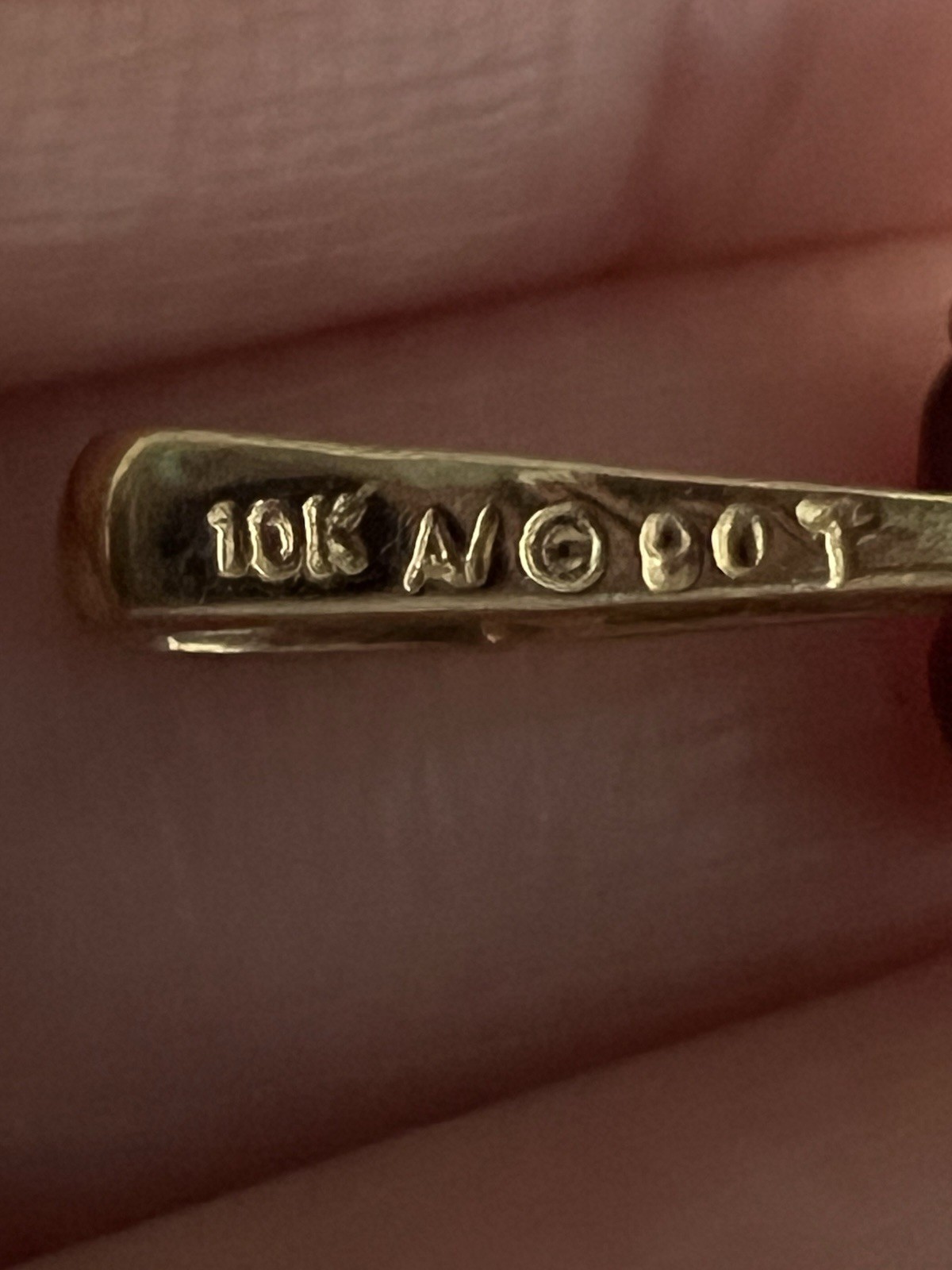 Signed 10k Solid Yellow Gold Lab Created Ruby Bir… - image 3