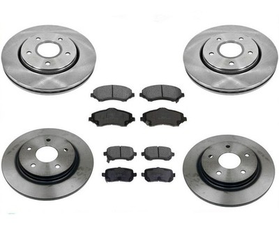 Front Rear Brake 302MM Rotors & Ceramic Pads Up To 03/23/2012 RAM C/V Cargo Van