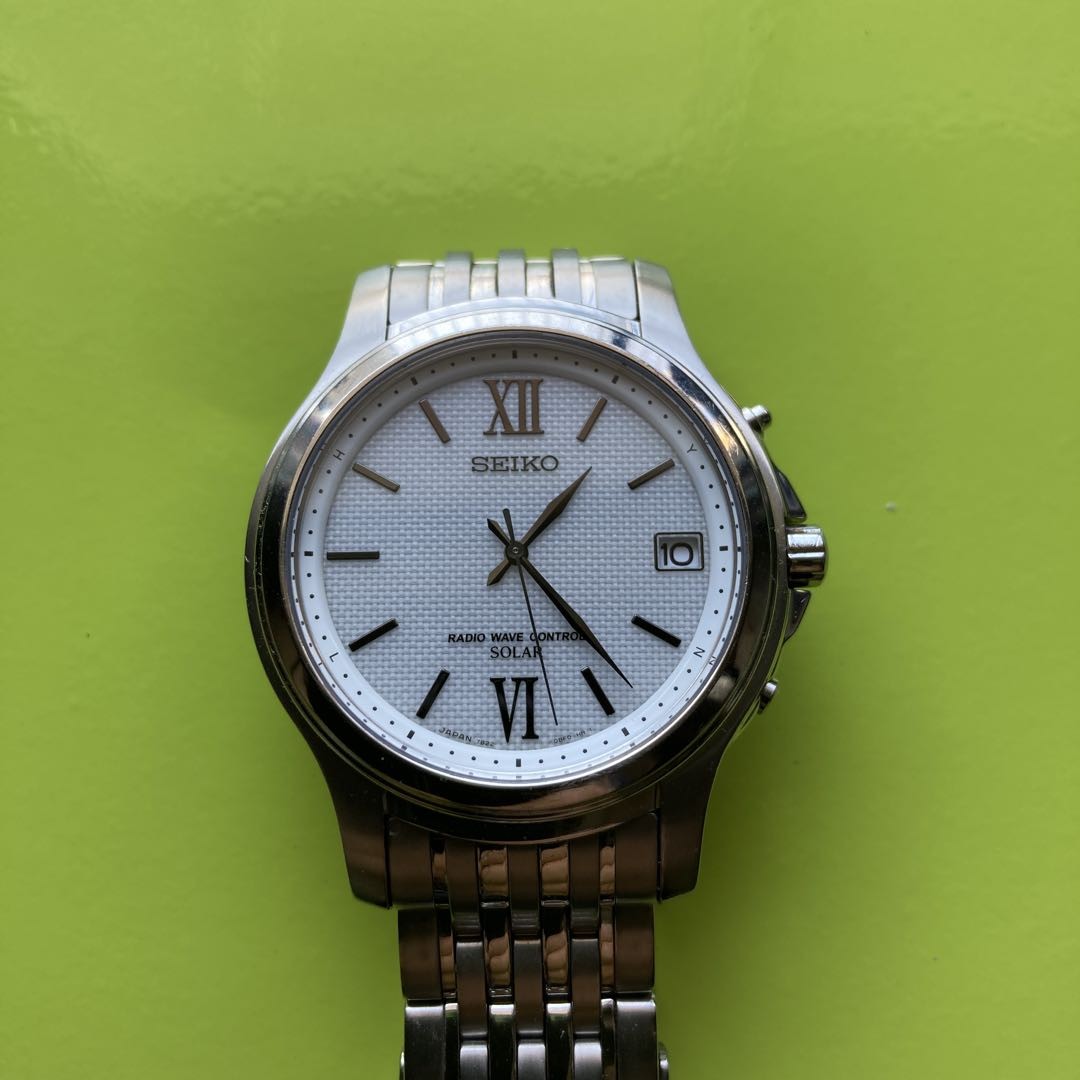 時計 SEIKO DOLCE TITANIUM 1N0140 TL solar Seiko Dolce 7B22-Oaro Analog Solar Men Radio Date Titanium Watch