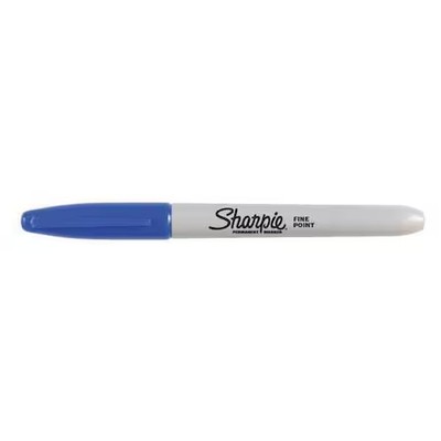 Sharpie 30003B Permanent Marker, Blue, Fine Tip, Capped, 12 Pk