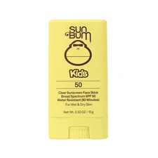 Sun Bum Kids Clear Sunscreen Face Stick SPF 50 Water Resistant, 0.53oz (NO BOX)