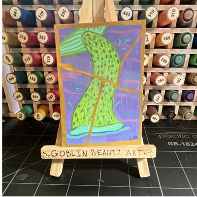Goblin Beauty Art  The tale tail  Original Miniature Signed ACEO Drawing 2026