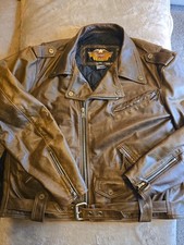 HARLEY DAVIDSON XXXL BROWN SHOVELHEAD LEATHER JACKET USA Made Premium 3XL