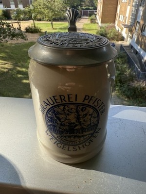Brauerei Pfister Weigelshofen - Schwarzer Keiler - Bierseidel Bierkrug Zinn 