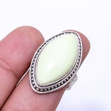 Lemon Chrysoprase - Australia 925 Sterling Silver Ring S.6.5 R41, Christmas Gift