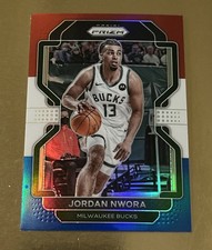 2021-22 Panini Prizm Red White & Blue Jordan Nwora Milwaukee Bucks #80