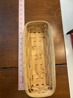 Longaberger Bread Basket 11  Long VTG 2002 Handwritten Date: 1999 Water Stain