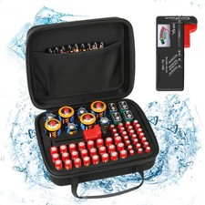 Battery Organizer, Battery Organizer Storage Case with Tester BT-168, Waterpr...