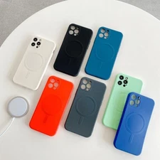 For iPhone 15 14 13 12 11 Pro XS XR Mag Safe Magnetic Charge Cover Silicone Case