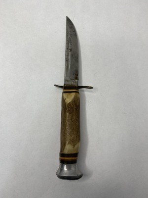 Vintage Edge Mark 460 Fixed Blade Knife Stag Handle Solingen