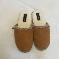 Lucky slippers Brown Suede Slip-On Faux Fur Lined Women's, house shoe