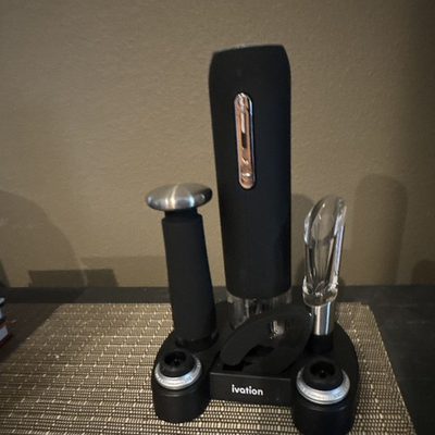 #ad Ivation Electric Wine Opener 6 Piece Gift Set – Tested Working w Aerator $35.40