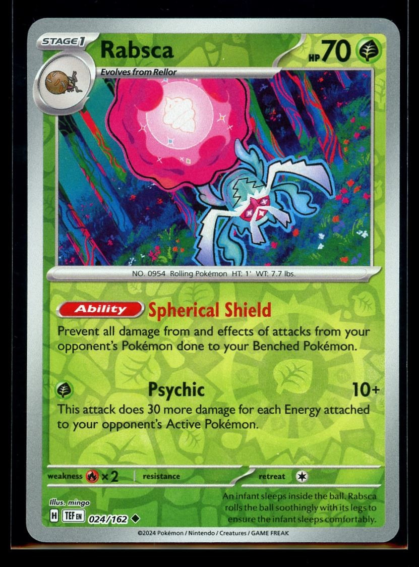 2024 Scarlet & Violet Series - Temporal Forces Rabsca #24 Reverse Holo Pokemon