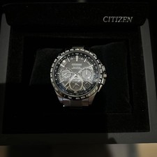 Citizen Atessa Eco-Drive Satellite Radio Clock F900 CC9015-54E Used From Japan