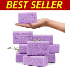Pack of 8: 6.6 OZ Lavender Essential Oil Bar Soap with Organic Shea Butter
