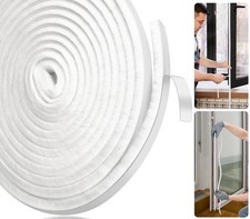 Door Draft Excluder Tape Self-Adhesive Seal Strip – Grey 10m x 9mm x 5mm