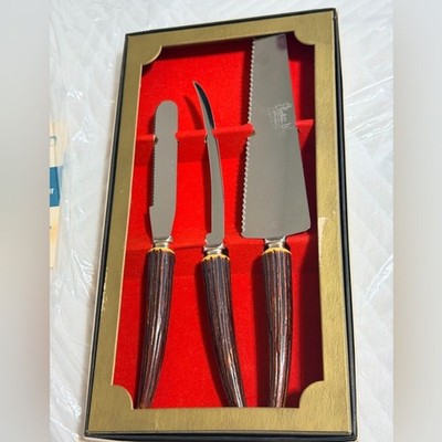 Electro-Way Vintage Stag Handle Hostess Serving Set NIB USA Made