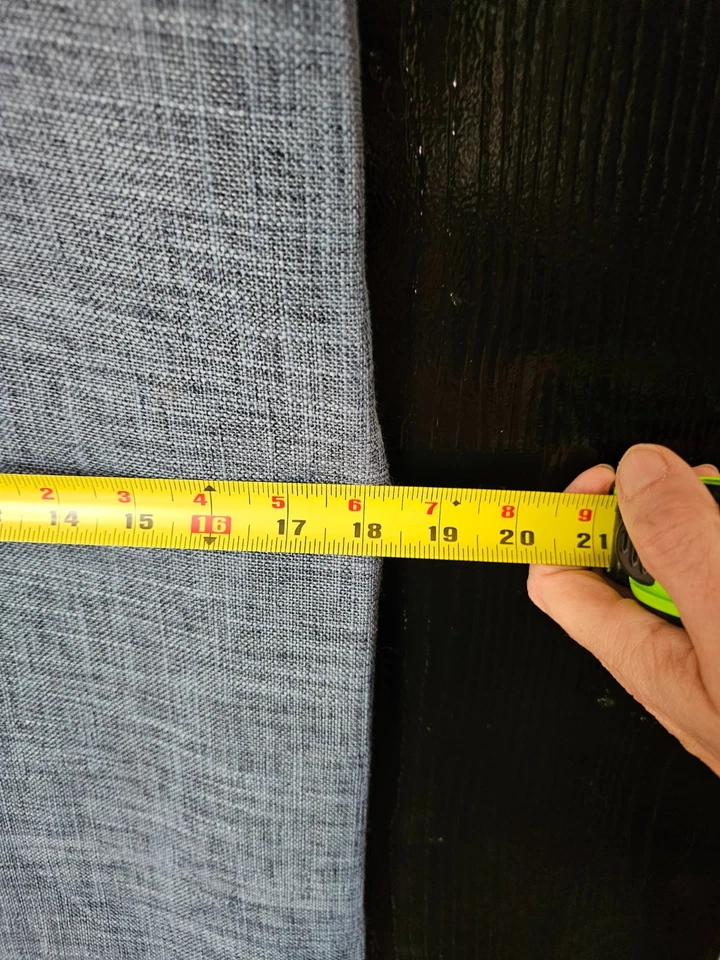 JC Penney Home Pair Faded Denim Curtains 2 Grommet Drapes Panels 50in x 108in - Image 2 of 3