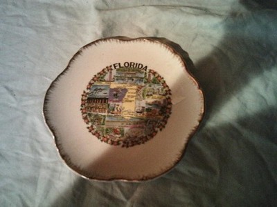 Florida-Sun shine State-vintage souvenior ceramic plate! LQQK!