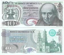 Mexico: $ 10 Pesos Hidalgo Dec 3, 1969 El Banco de Mexico UNC.