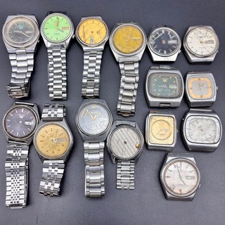 Lot of 15x Vintage Seiko 5 Automatic Men Watches Original Movements Parts/Repair