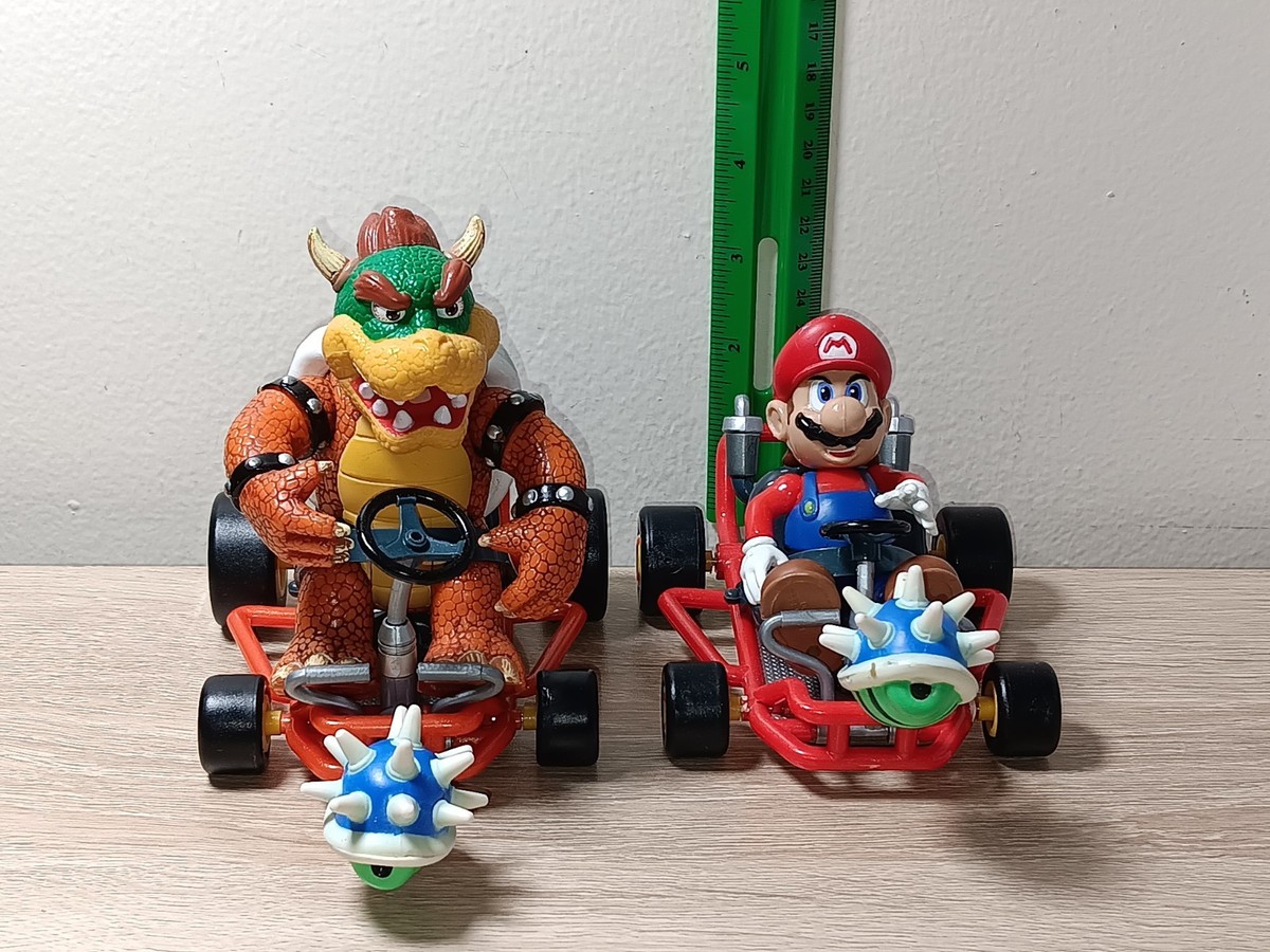 FREE SHIP* BOWSER + SUPER MARIO Kart Toy Biz 1999 Pull Back Karts