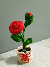 Rosa Vasetto all'uncinetto