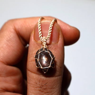 Spark Of Star Light   Micro Macramé Star Sapphire Necklace   Everyday Mystic