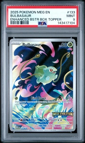 Bulbasaur Enhanced Bstr Box Topper Pokemon Meg En-Mega Evolution 133 NM PSA 9