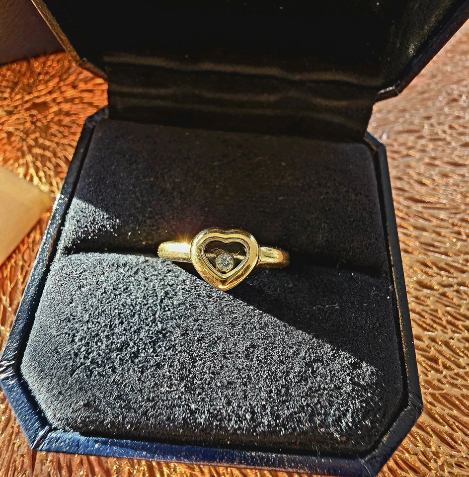 Chopard Happy Diamonds Ring Herz 18K Gelbgold 0,05ct mit Zertifikat & Box - Bild 3 von 4