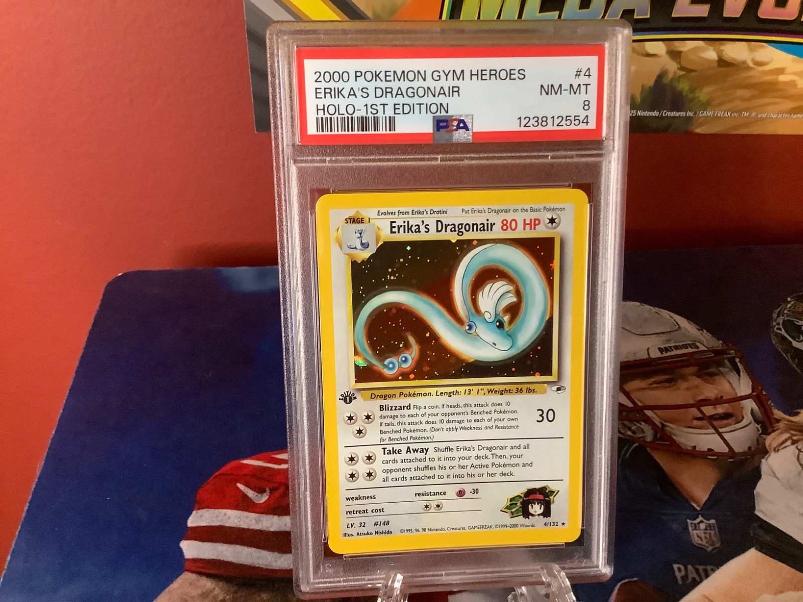 2000 POKEMON GYM HEROES HOLO-1ST EDITION ERIKA'S DRAGONAIR #4 PSA 8 🔥