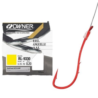 Owner Aalhaken RL-9330 70cm Aal Rot  2 4 6 8 10 12 Angelhaken Haken Eel Scharf