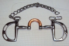 TOUGH 1 Kimberwick Correction Port Bit -  Copper Mouth/SS - 5" - Chain - GREAT