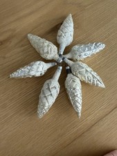 7 Vintage Silver Glass Mica Pine Cone Christmas Ornaments