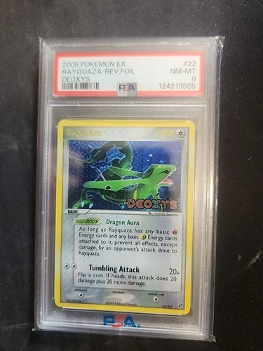 Pokemon TCG Rayquaza EX Deoxys Card 22/107 Rev. Holo PSA 8