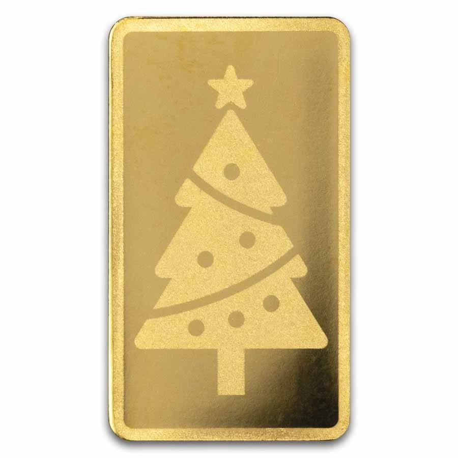 1/2 gram Gold Bar - Christmas Tree (w/Red Ornament Card, In TEP) - Image 3 of 4