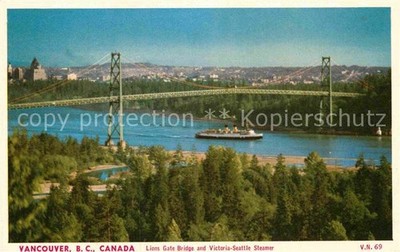 Vancouver British Columbia Lions Gate Bridge and Victoria Seattle Steamer