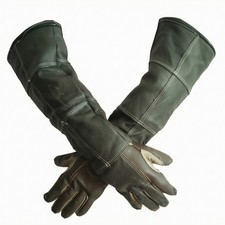 lange Leder-Schutzhandschuhe mit 60 cm Stulpe universelle Gr&ouml;&szlig;e Tierhandschuhe