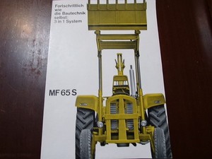 Massey-Ferguson MF 65 S Construction Tractor, printed in Swedish, 1962