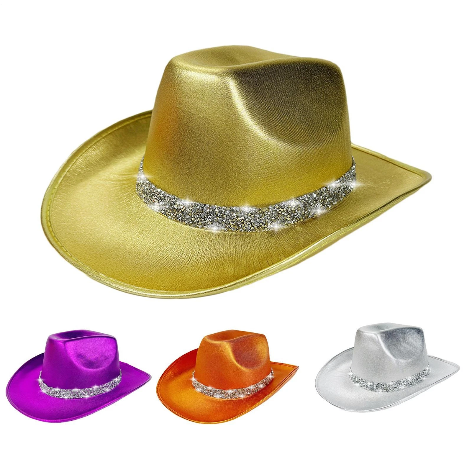 1pc Glitter Cowboy Hat, Summer Hat, Western Bachelorette Party, Cowgirl Hat