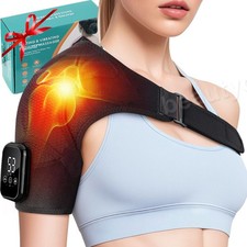 Cordless Shoulder Massager Pain Relief with 3 Vibration Modes, 3 Heating Levels