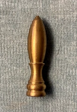 Solid Brass Lamp Shade Finial Topper Bullet Shape.  2” Tall NWOT
